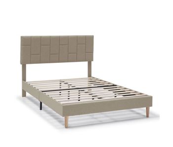 Estructura de cama tapizada sorni 90x190 cm, beige