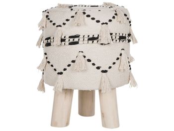 Taburete  algodón beige