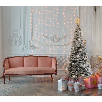 Árbol Navidad Plegable Rosé Home 180 Cms Bolas Color Plata