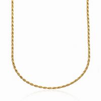 gold plated twisted rope chain necklace