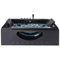 banera de hidromasaje abs chorros de agua luces led reposacabezas 180 x 90 cm negro hawes