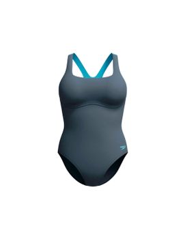 Bañador Speedo Flex Band Swimsuit with Built in Swim Bra Mujer Gris Lead