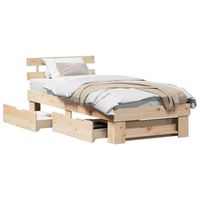 estructura de cama natural 80 x 200 cm madera de pino macizo vidaxl