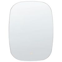 espejo de pared led de vidrio plateado 58 x 78 cm maquillaje ovalado bergerac
