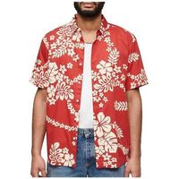 superdry camisa manga corta chemise hawaienne manches courtes rouge homme para hombre
