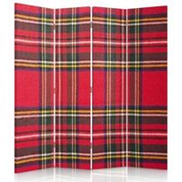 biombo tartan - separador de ambientes cm 145x180 4 paneles