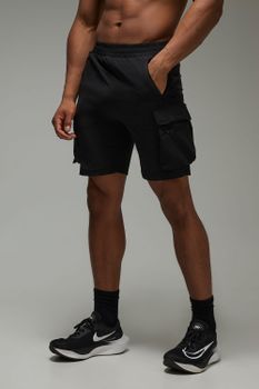 Pantalón Corto Man Active Ligero Cargo, Negro