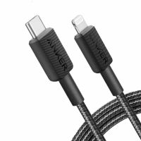 anker cable de nylon de usb-c a lightning 09m negro