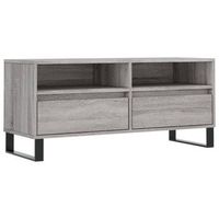 mueble de tv madera contrachapada gris sonoma 100x345x445 cm