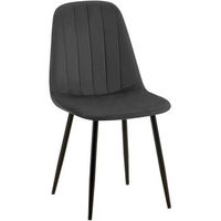 silla de comedor baxter de terciopelo metal gris oscuro 54x45x88 cm clp