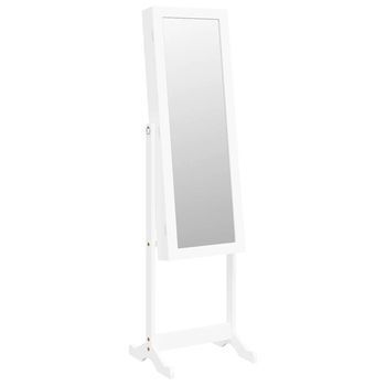 Espejo De Pie Con Joyero Y Luces Led Blanco Vidaxl