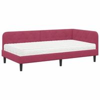estructura de cama en esquina rojo vino 90 x 200 cm terciopelo vidaxl