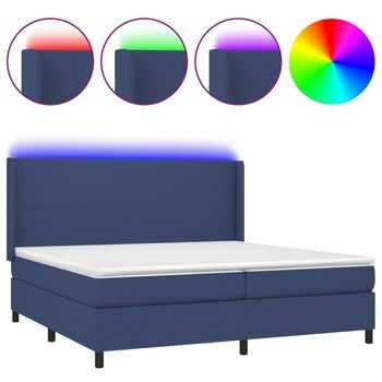 Cama Tapizada 203x203x128 Cm  - Azul
