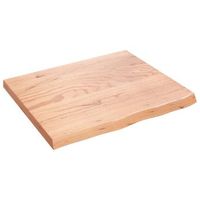 encimera de bano madera maciza tratada marron claro 60x50x2 cm