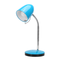 aigostar - flexo led escritorio e27max 11w cable 15 m con interruptor h35cm bombilla no incluida azul