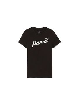 Camiseta Puma Essentials + Script Infantil Negro