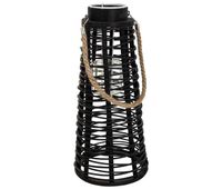 farol portavelas de ratan negro d20x44