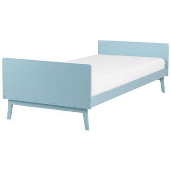 Cama Individual Moderna Somier De Láminas De Madera De Pino Azul Claro 90 X 200 Cm Bonnac
