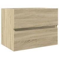 armario de lavabo contrachapada roble sonoma 60x385x45 cm vidaxl