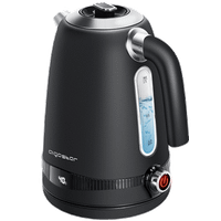 aigostar loki - hervidor de agua con regulador de temperatura regulable 40c a 100c 17 l 2200w con pantalla led libre de bpa negro