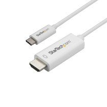 StarTech.com Cable de 1m USB C a HDMI - Cable Adaptador de VÃdeo USB Tipo C a HDMI 2.0 4K de 60Hz - Compatible con Thunderbolt 3 - PortÃ¡til a Monitor HDMI - Modo Alt DP 1.2 HBR2 - Blanco