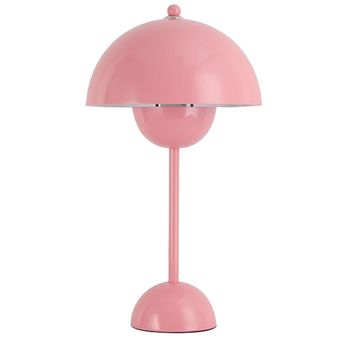 Lámpara de mesa tipo seta nórdica de metal, e27, 45 cm, rosa