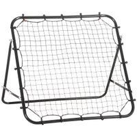 homcom red de rebote reboteador de metal con angulo ajustable para entrenamiento de deportes 96x80x96 cm negro