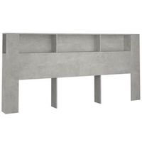 mueble cabecero cama  panel de cabecera gris hormigon 220x185x1045 cm