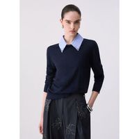 liu jo jersey punto con detalle popelina para mujer