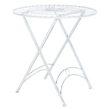 Mesa Outdoor Tegal Metal Blanco Antiguo 71x71x71 Cm Clp