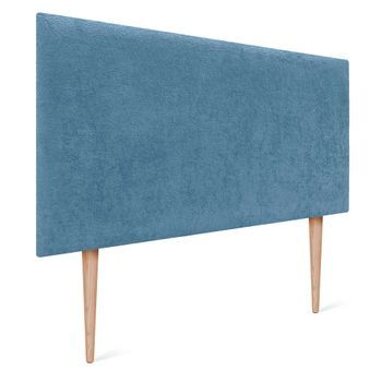 Dhome Cabecero Azul 95cm Acabado Toalla Soft Tapizado Liso Con Patas 4cm Grosor 125 Alto Tejido Suave Para Pared Acústicos Cabeceros Absorbentes (95cm, 4cm - 125 Al. - Azul)