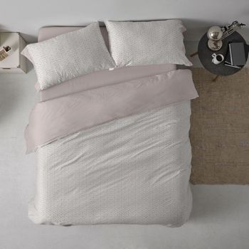 Funda Nórdica 100% Algodón Extrasuave Diseño Étnico Beige 180 X 190/200 Cm - Beige - Burrito Blanco