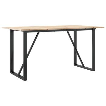 Mesa De Comedor Marco O Madera Maciza Pino Y Hierro 140x80x75cm