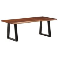 mesa de centro madera maciza de acacia marron miel 110x55x40 cm vidaxl