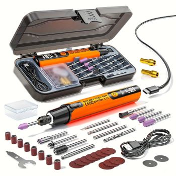Juego de pulidora eléctrica rotativa de mini lápiz sin cable de precisión 3.7V recargable inalámbrico 6 velocidades ajus