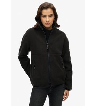 Superdry para mujer. W2012338A Forro polar con cremallera integral Active negro (M), Casual, Deportivo, Outdoor, Poliéster Reciclado, Sosten