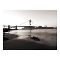 papel pintado 3d - san francisco puente golden gate en blanco y negro 350x270 cm