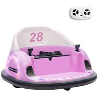 aiyaplay autoscooter rotacion 360 velocidad 2 kmh cinturon de seguridad luces led musica y claxon rosa