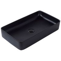 lavabo sobre encimera bano clasico ceramica negro acabado mate rectangular 61 x 35 cm ulua