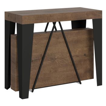 Consola extensible 90x40/300 cm effecto madera, nogal