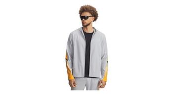 Chaqueta con capucha under armour velociti storm gris naranja  hombre