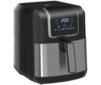 homcom freidora sin aceite 65l 1700w freidora de aire caliente con 8 programas pantalla led tactil temperatura ajustable temporizador y cesta antiadherente 365x29x338 cm negro