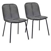 conjunto de 2 sillas de metal y textil revestido gris