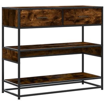 Mesa Consola，mesa De Entrada，mesa Auxiliar De Madera De Ingeniería Roble Ahumado 90x35x80 Cm
