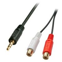 lindy 35678 cable de audio 025 m 2 x rca 35mm negro rojo blanco