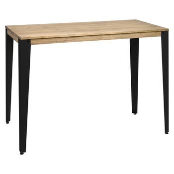 Mesa Lunds Alta 40x120x110cm Negra En Madera Maciza De Pino Acabado Vintage Estilo Industrial Box Furniture