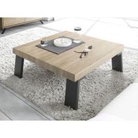mesa baja con patas de metal coleccion show color roble claro