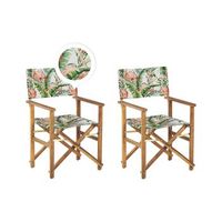 conjunto de 2 sillas de jardin de madera de acacia clara verde blanco rosa flamenco plegable cine