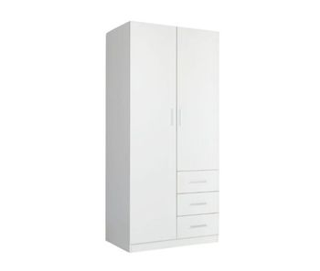 Armario colorado 2 puertas con 3 cajones blanco 200x80x58 cm