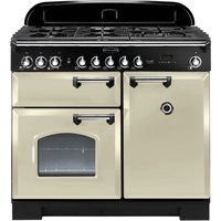 rangemaster classic deluxe cdl100dffcrc 100 cm dual fuel range cooker - cream  chrome cream